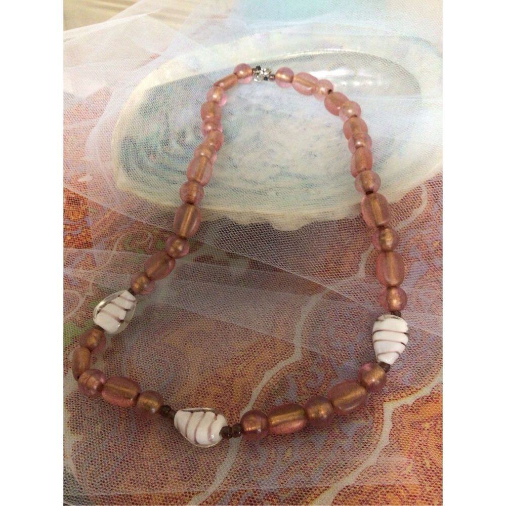 Vintage Glass Bead Necklace 18” 80’s Necklace